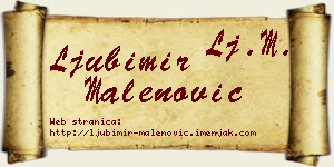 Ljubimir Malenović vizit kartica